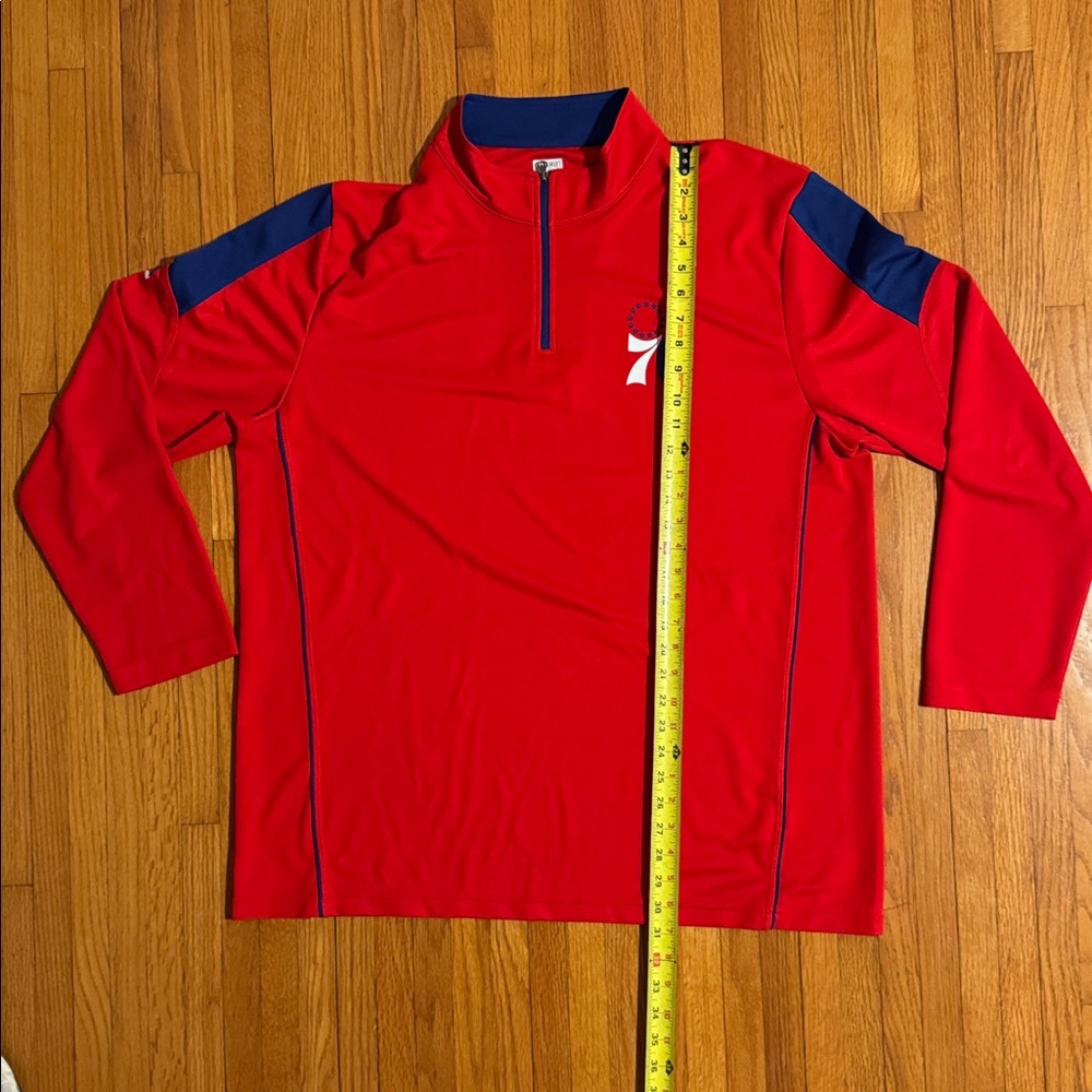 PHILADELPHIA 76ers SIXERS HARDWOOD CLASSICS by Majestic 1/4 Zip Men’s XXL - Picture 5 of 9